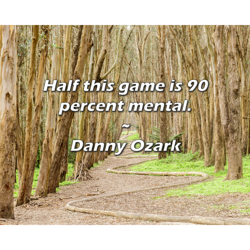 Artsy Quote: «La moitié de ce jeu est 90% mental.» Toile tendue par Danny Ozark, H 17 po x l 24 po