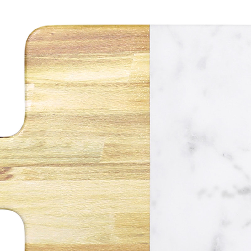 Elite Global Solutions Melamine Cheese Board, Alder Wood/Carrara Marble