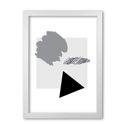 Grey Square Mismatch Abstract - Single Picture Frame Print