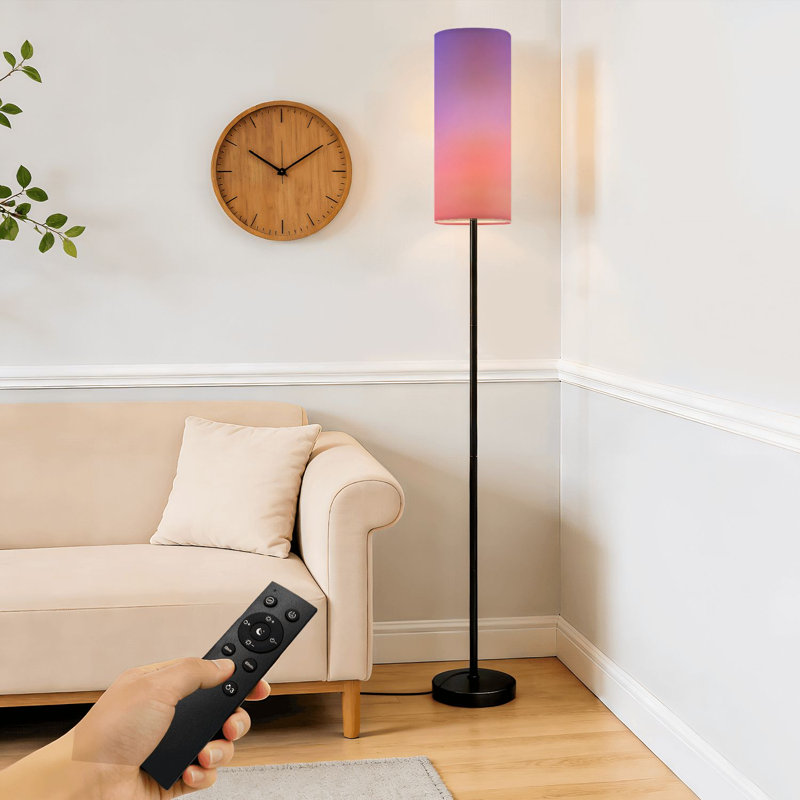 Lampe sur pied Magnifique lampe sur pied moderne à intensité variable avec télécommande et pédale, abat-jour, abat-jour haut, lampe de coin pour le salon, la chambre et le bureau