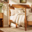 Structure de lit double en bois pleine grandeur avec tête de lit, lit plateforme antique, sans sommier, assemblage facile, noyer clair-780554846-780554841