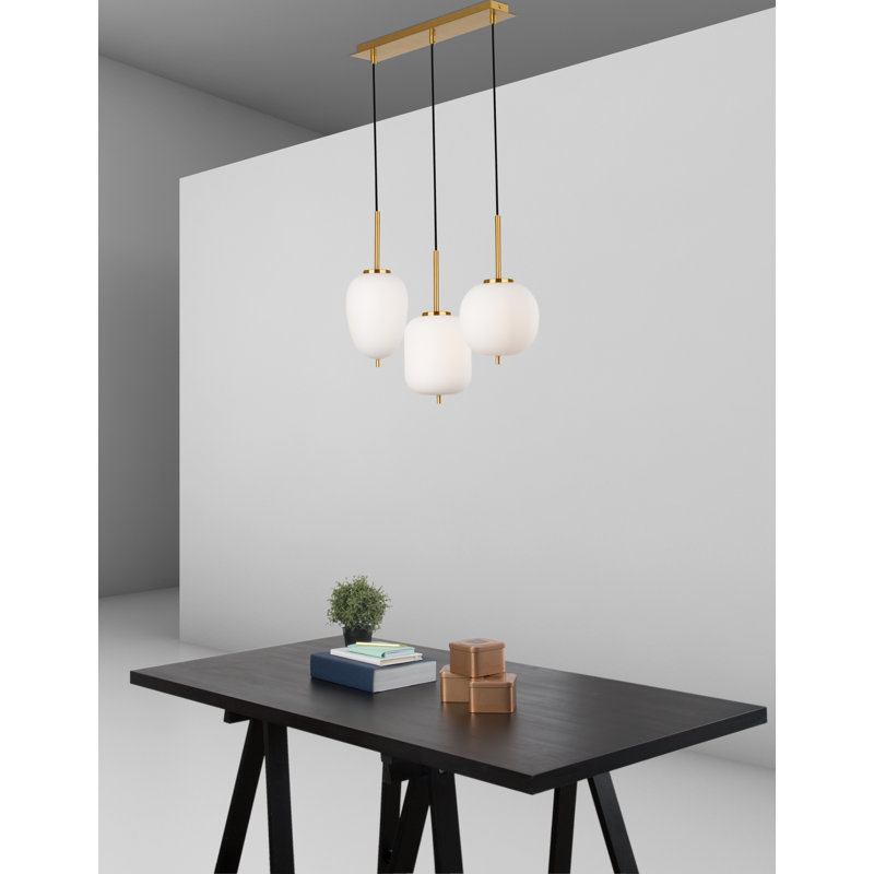3 - Light Antique Brass Kitchen Island Pendant