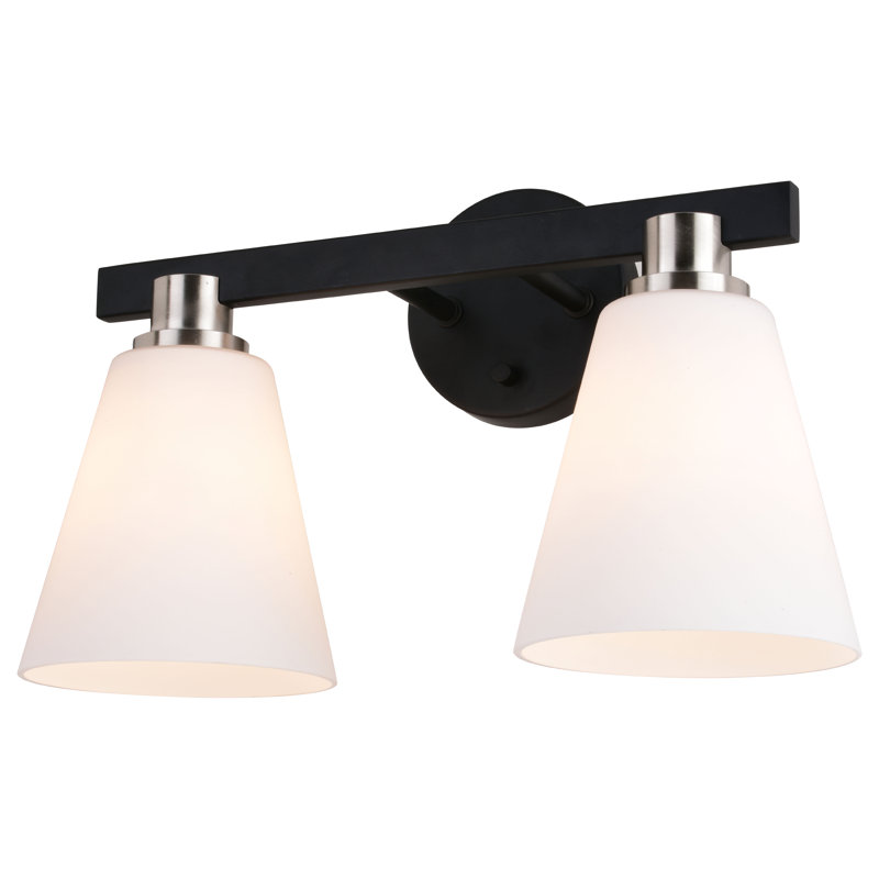 Luminaire de salle de bain à intensité variable noir mat / nickel satiné, 2