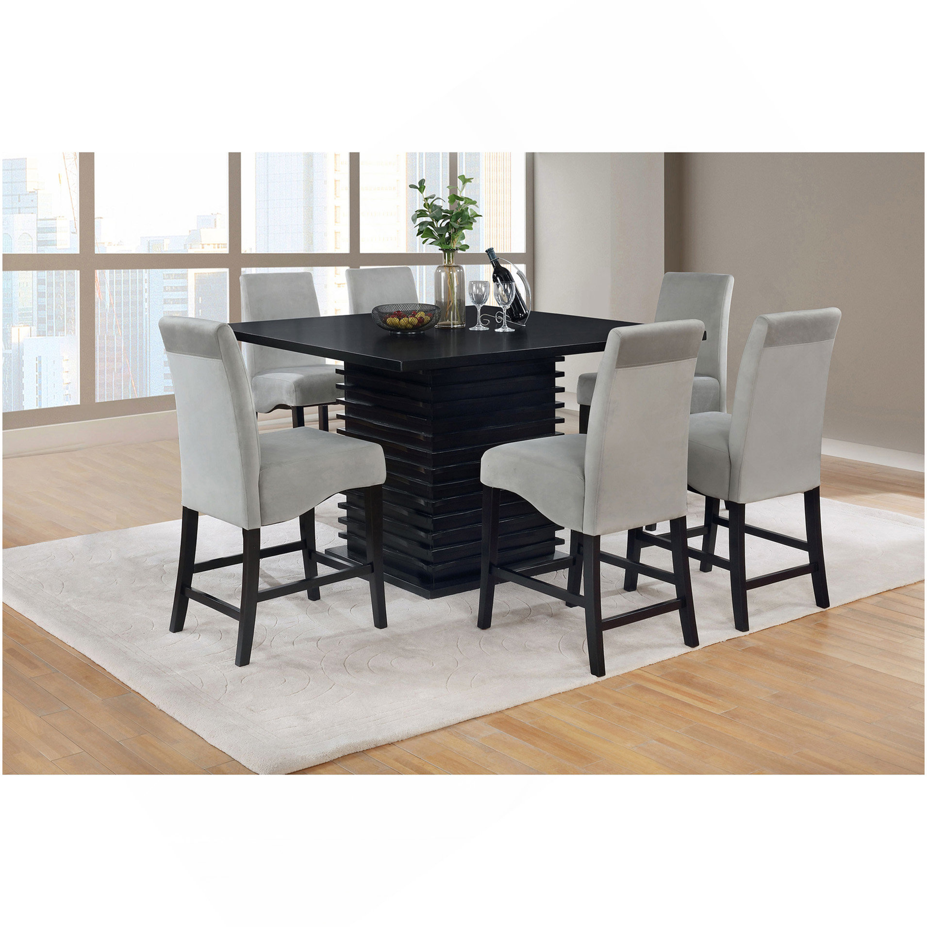 Hokku Designs Black 7-Piece Dining Set | Wayfair