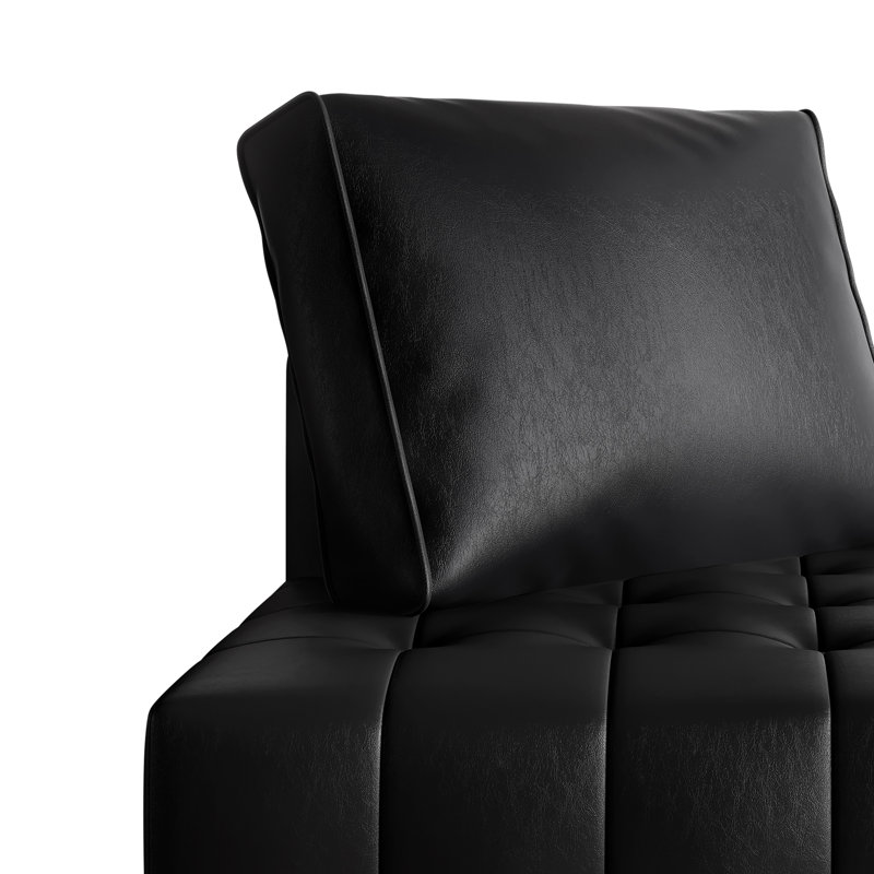 Siège d'angle en polyuréthane noir, Noir