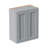 Gray Shaker Solid Wood Wall Cabinet With Soft-Close Doors, Adjustable Shelves - 24" Double Door Storage For Kitchen, Bathroom, Laundry, Garage (Easy Assembly, 24"W X 12"D X 30"H)-1266006392-1266006389