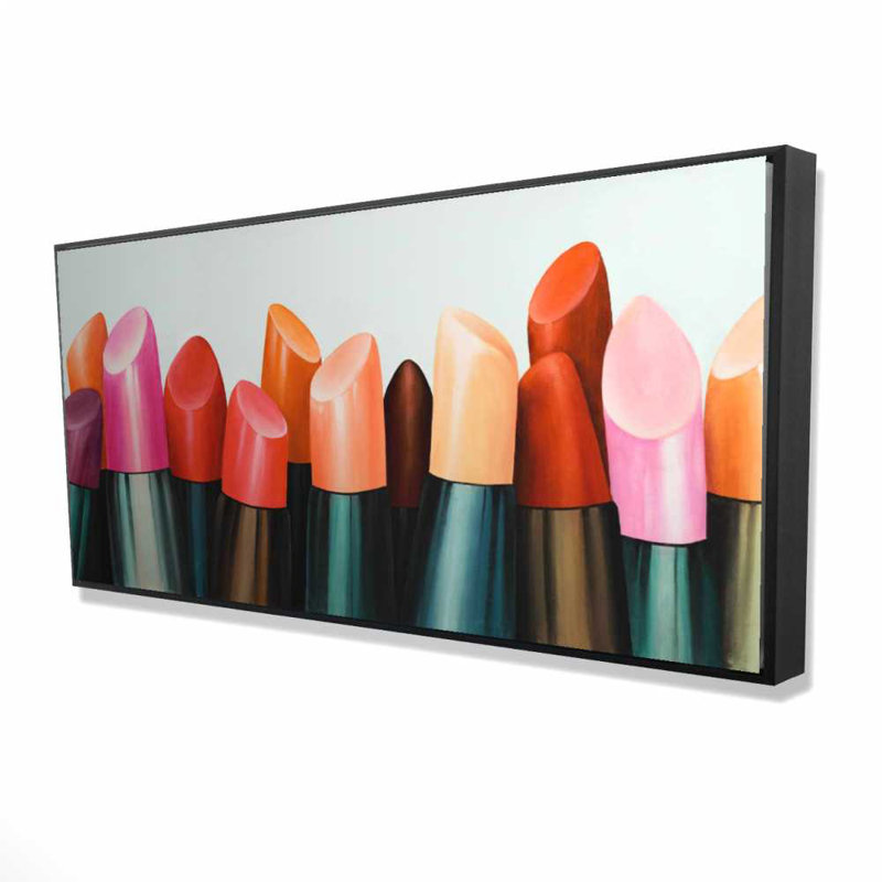 Lipstick Addict - Red Beauty Framed Canvas Home Decor