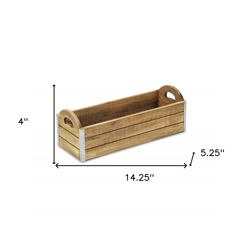 Boîte de rangement en bois massif 14 po Ajara