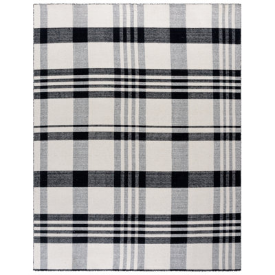 Striped Kilim 902 Hand Loomed 80% Wool; 20% Cotton Plaid Rug