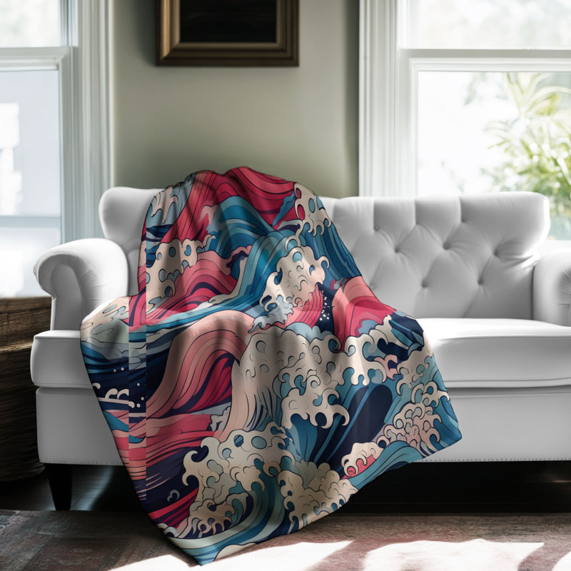 Tidal Waves - 1 Piece Premium Blanket, Twin
