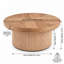 Table basse 33,5 po ronde cannelée avec plateau en bois véritable et base cylindrique, plateau de table épaissi, table basse Mid-Century-132967080