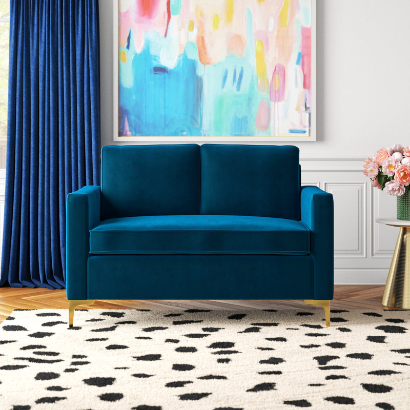 Causeuse Adalynn, Velours bleu marine