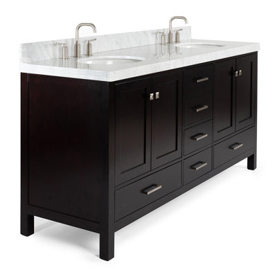 Meuble-lavabo double 72 po avec dessus de meuble-lavabo Cambridge