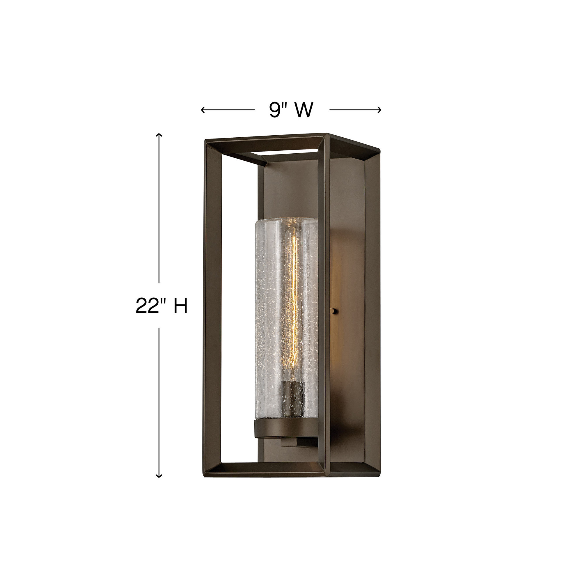 Vanderhoff Single Light Outdoor Wall Light, 21.5" H x 8.75" W x 9" D