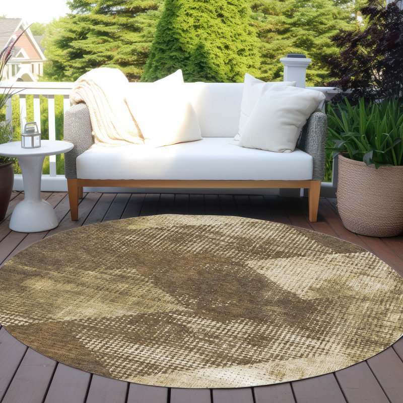 Tapis intérieur / extérieur brun Arvaya , 8 pi x 8 pi