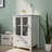 Rodrion 22.05''Cabinet With Glass Door And Drawer,Nightstand,Cupboard,White