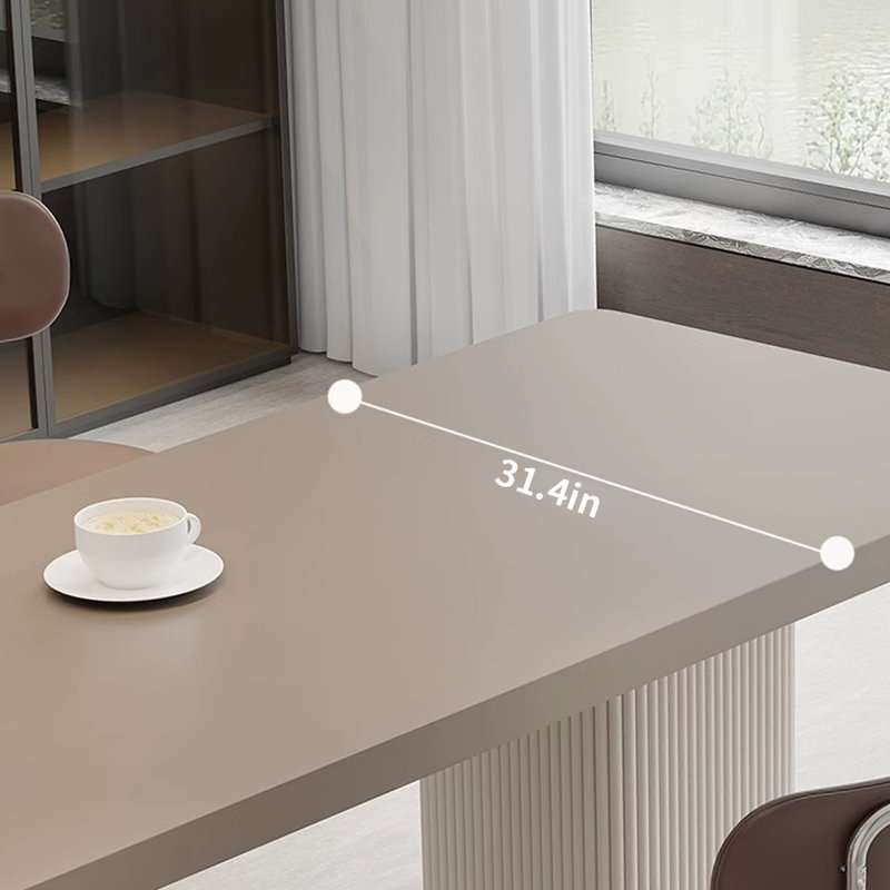 Modern Rectangular Sintered Stone Dining Table, 29.5"H x 86.6"L x 31.4"W