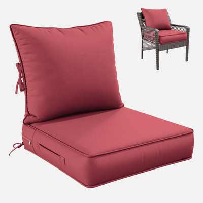 Ensemble de coussins de siège / de dossier d'extérieur à assise profonde et d'extérieur, disponible en 4 tailles