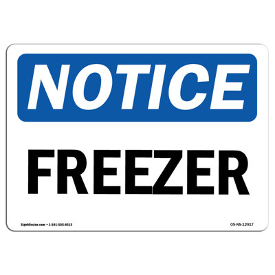 Freezer Aluminum Sign 12 x 18