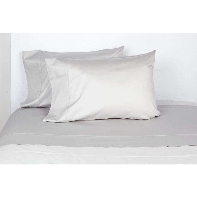 100% Cotton Sateen Weave Sheet Set, Dove, Full Sheet Set with Pillowcase