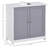 Kleankin Pedestal Sink Storage Cabinet, Vanity Base Cabinet With U-shape Cut-out And Adjustable Internal Shelf In White And Gray