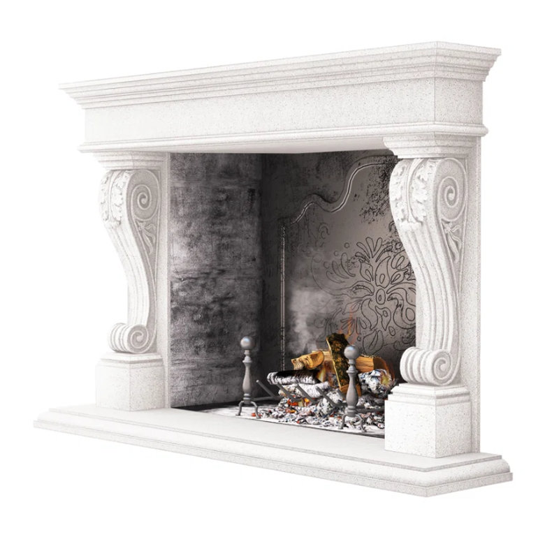 Venice Fireplace Surround, Acid Wash White