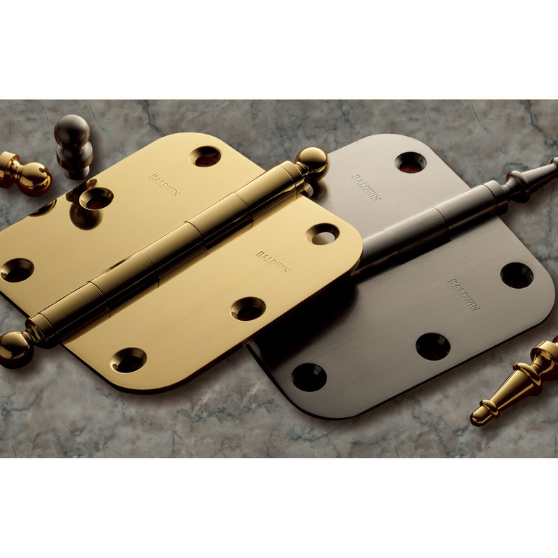 3.5" H × 3.5" W Butt/Ball Bearing Single Door Hinge, Vintage Brass