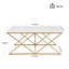 Ensemble de 3 tables basses gigognes, plateau en faux marbre avec cadre doré
