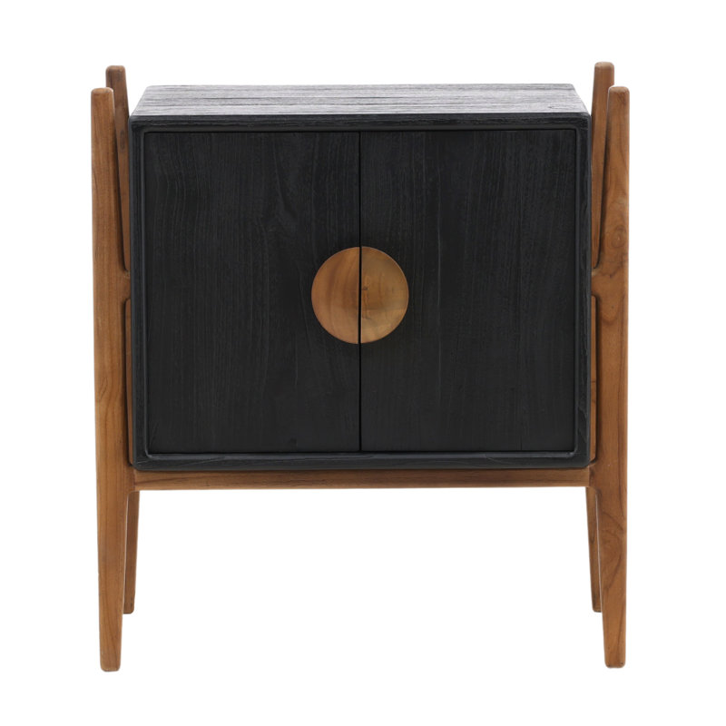 Emberly 2-Door Mindi Nightstand, Black