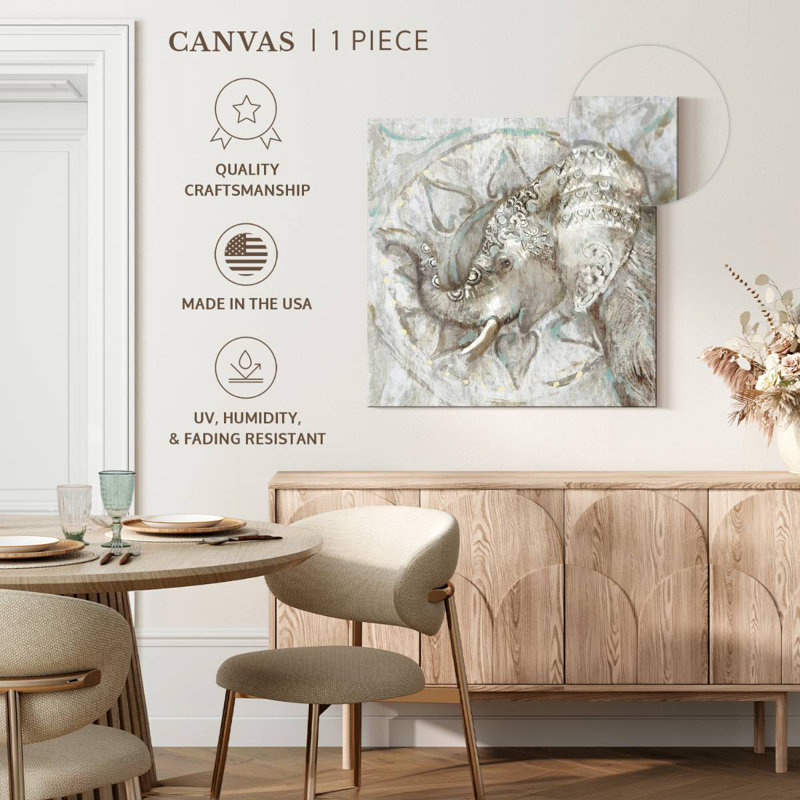 Brampt Ivory Elephant, 33" H x 33" W