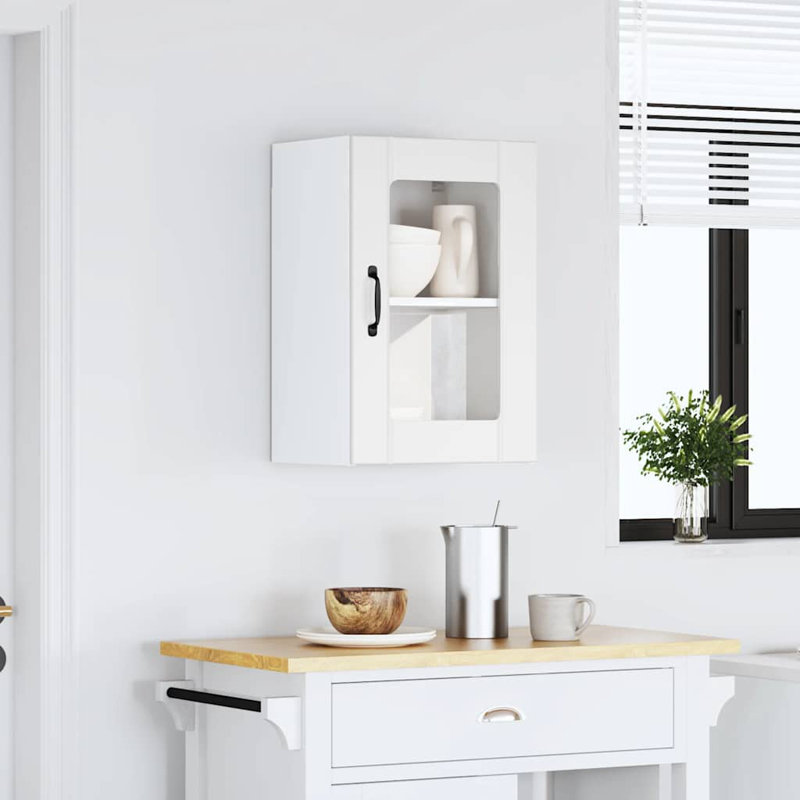 Kitchen Wall Cabinet With Glass Door Lucca, White