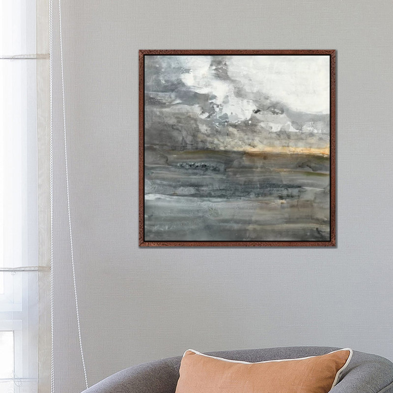 Thunder Road by Albena Hristova - Painting on Canvas, 66.04cm H x 66.04cm W x 3.81cm D, Classic Brown Wood Framed