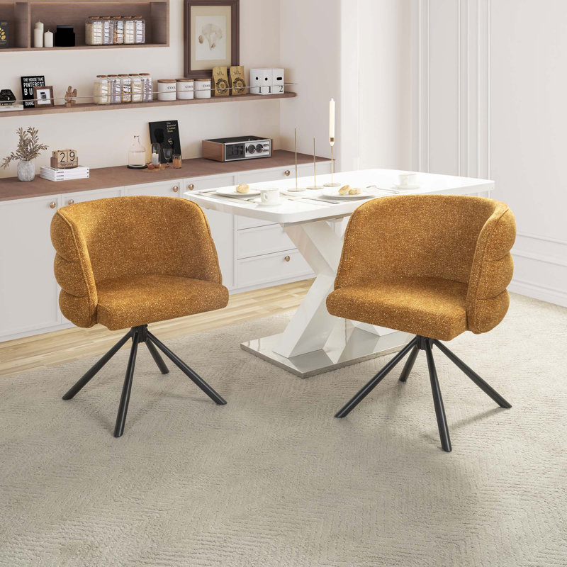 Ensemble de 2 chaises pivotantes 270 °, Orange