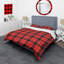 Tartan à carreaux rouge et noir - Ensemble de housse de couette abstrait - Microfibre de polyester