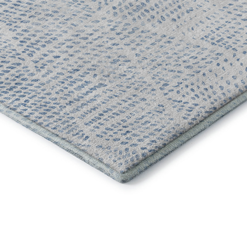 Tapis en denim de qualité supérieure lavable à la machine Cerrito AMF591, Rectangle 2 pi 6 po x 3 pi 10 po