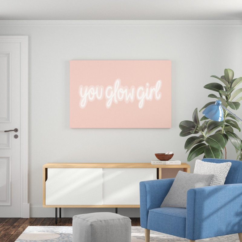 You Glow I by Grace Popp - Typography Print, 81cm H x 122cm W, Black Floater Framed