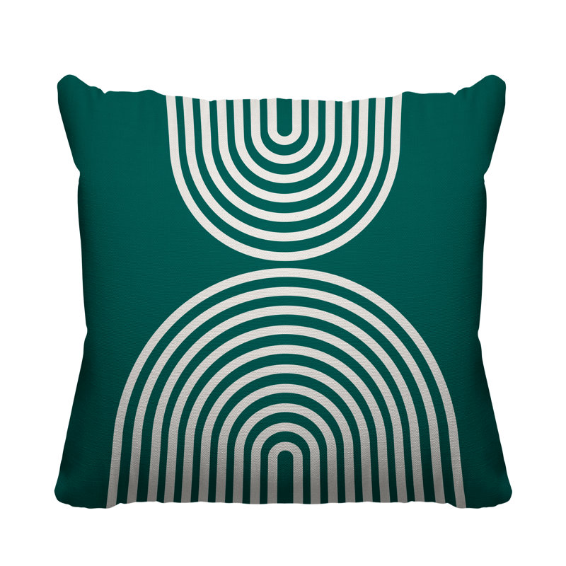 Coussin décoratif intérieur / extérieur Hali, L 15 po x H 15 po, Émeraude