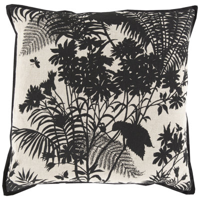 Floral Linen Throw Pillow