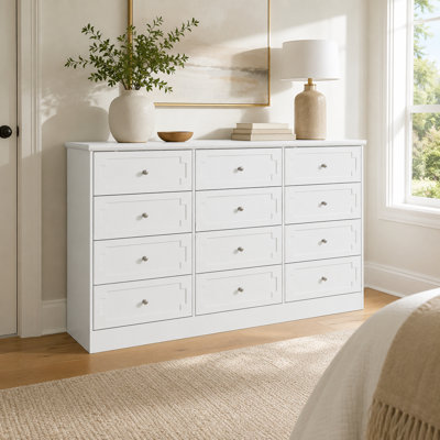 Commode 12 tiroirs blanche Delayla