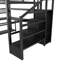 Lit mezzanine double en métal avec escalier, garde-robe, bureau et éclairage DEL-2105431915