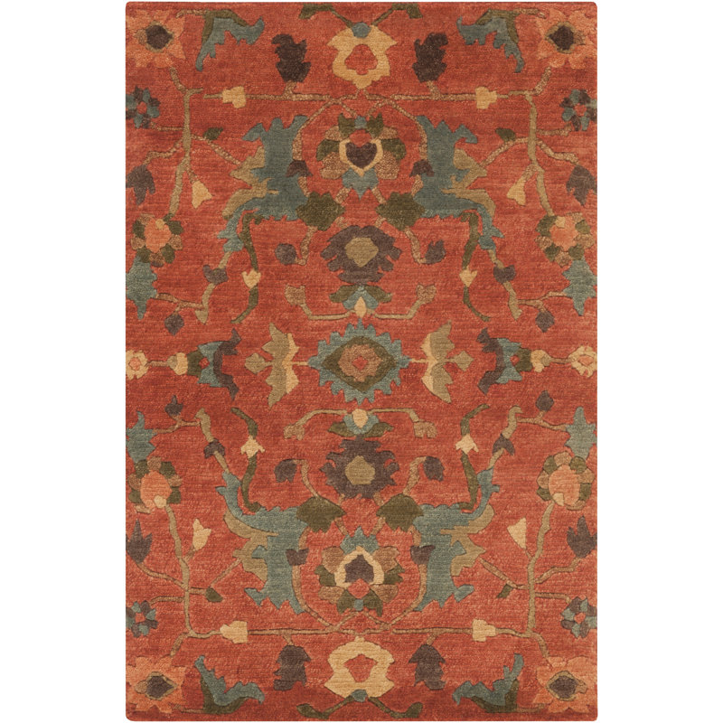 Anastacia Wool Floral Area Rug, Rectangle 2' x 3'