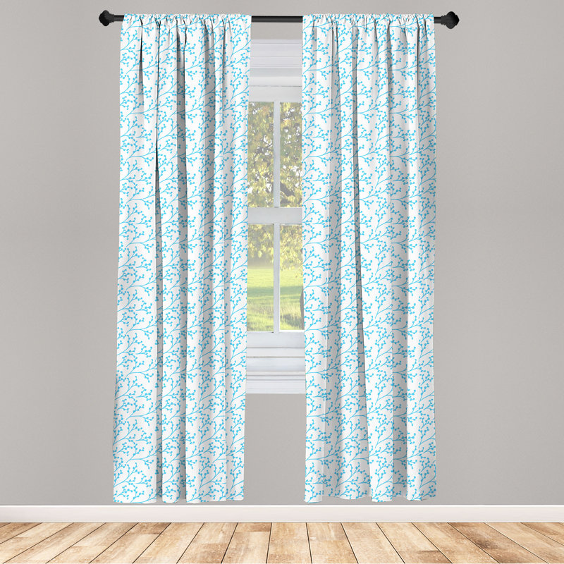 Floral Semi-Sheer Rod Pocket Sliding Panel, 28" x 84"