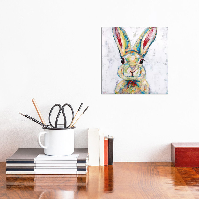 Bunny- White by Jennifer Seeley - Wrapped Canvas Gallery-Wrapped Canvas Giclée, 30.48cm H x 30.48cm W