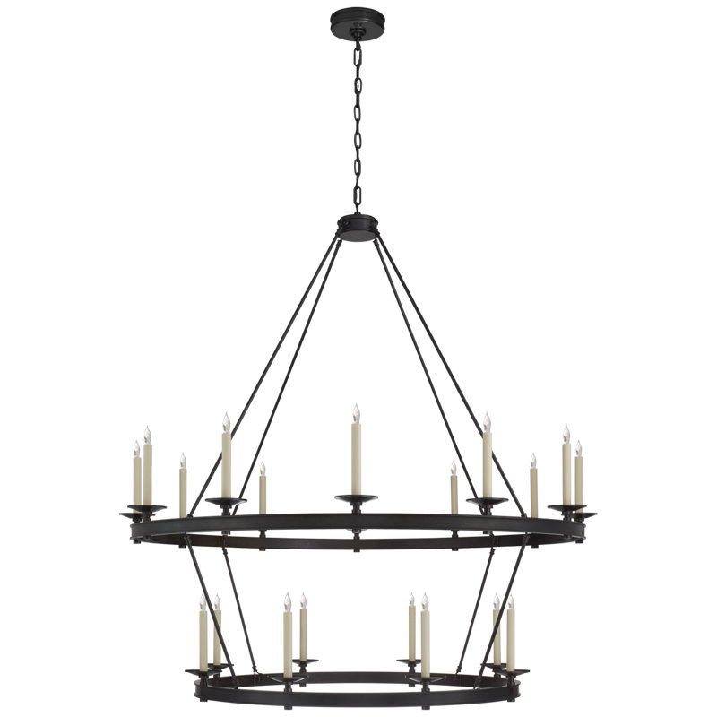 Chapman & Myers Launceton Two Tiered Chandelier, 55" H x 53.25" W x 53.25" D, Bronze