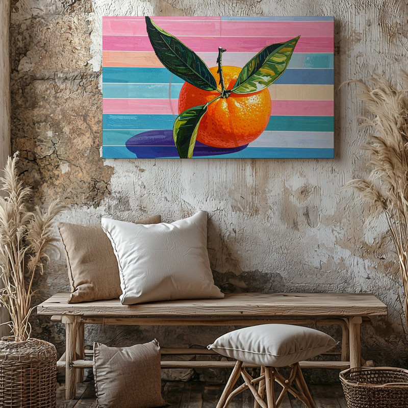 Toile pop art mandarine, H 16 po x l 20 po