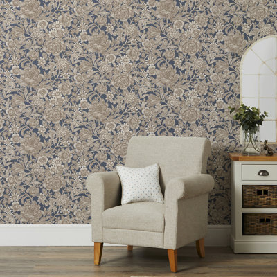 Hedgerow Floral Trails Wallpaper