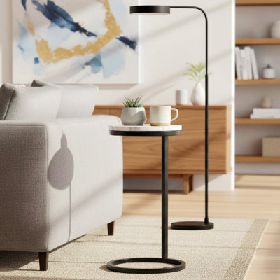 Round Accent Table with Metal Leg