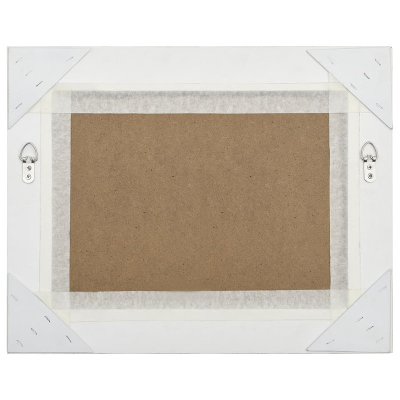 Ginsberg Wood Square Wall Mirror, White, 50cm H x 40cm W