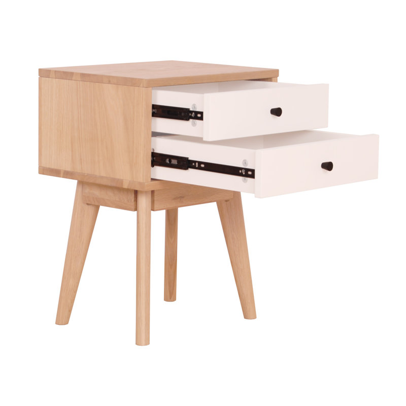 Mccoy End Table, White/Oak