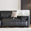 Causeuse-coussin modulable noire en cuir véritable
